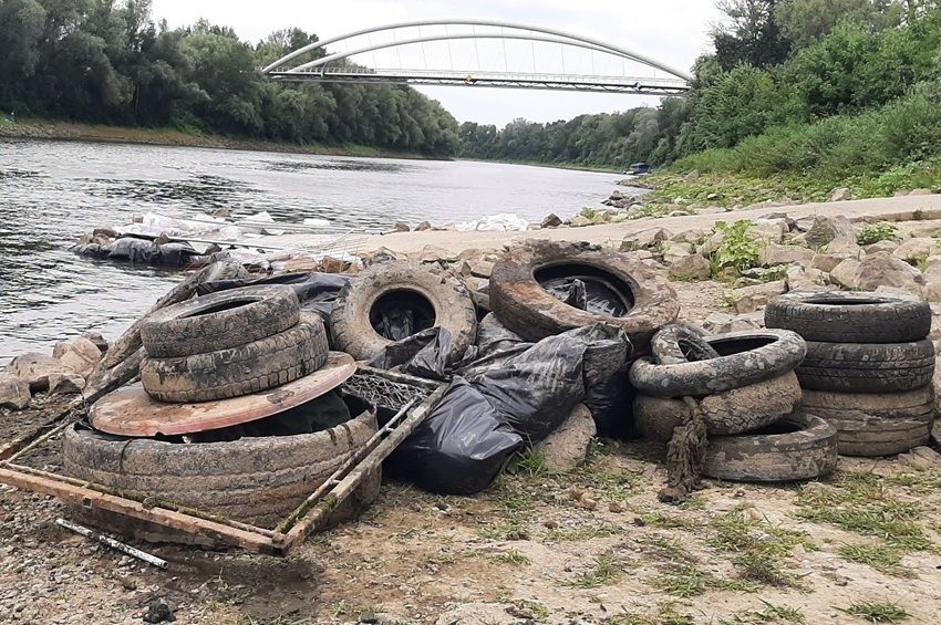 120 gumiabroncsot távolítottak el a Tisza szolnoki szakaszáról – fotókkal 
