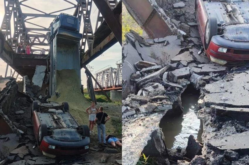 Leszakadt a Tarac-folyó hídja Kárpátalján, két gépjármű a mélybe zuhant – fotókkal 