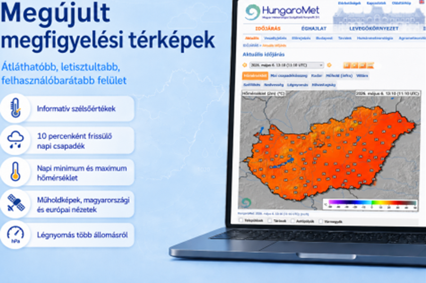 Megújultak a HungaroMet megfigyelési térképei