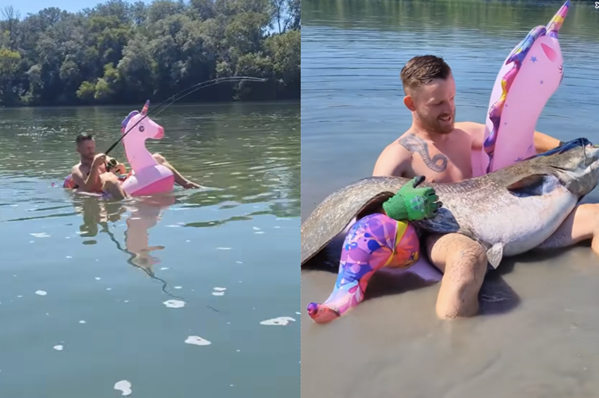 Videó: unikornisra cserélte a belly boatot a harcsahorgász